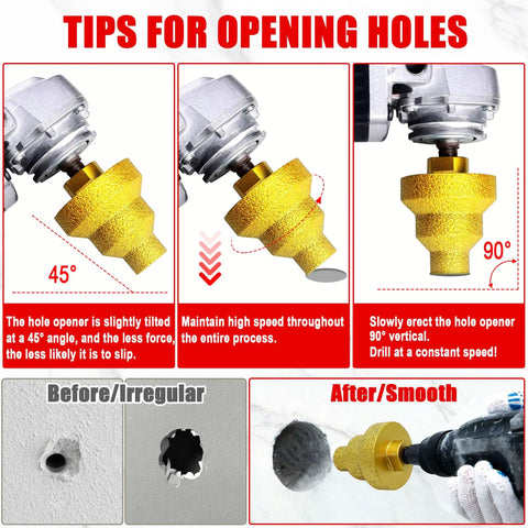 Guide on using Diamond Core Drill Bit With M10 Adapter Rod Pro Grade Three Size 20mm 35mm 50mm Step Drill Kit for smooth holes.
