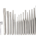 Punch And Chisel Set 16 Piece With Cold Chisels, Tapers, Pin And Center Punches, Chrome Vanadium Steel, Ground And Polished Edges