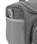 Close-up of Heavy Duty Canvas Carrying Case for Cutting Machines showing mesh pocket and padded storage bag with protective lining.
