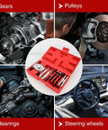 Heavy Duty Bearing Separator And Puller Kit 9 Piece Wheel Bearing Removal Tools Set with red ABS case and tool details