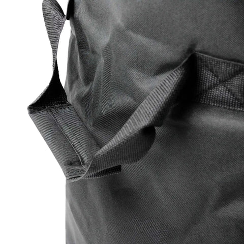 Close-up of heavy duty nylon strap on heavy duty five piece drum bag set with killer 10mm foam padding for transport.