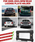 Rear License Plate Frame Bracket Mount For BMW 1 Series 2 3 5 6 X And Mini Cooper 2002 To 2024 Fits 51187160607 kit display