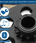 Close-up of Beefy Centrifugal Go Kart Clutch Three Quarters Inch Bore Ten Tooth with steel material highlights and features.