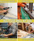 Drill Bit Organizer Roll Up Case With Zipper Heavy Duty Bit Holder Pouch in use for repairs and construction.
