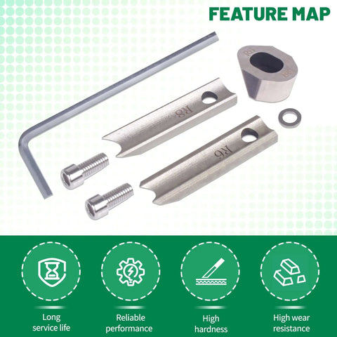 R6mm R8mm Metal Die Blade Replacement Kit for Corner Rounder Cutter Machine with screws and hex key
