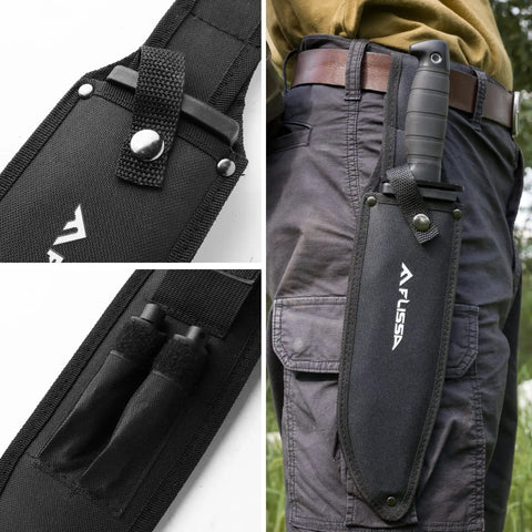 Survival Knife With Sheath 15 Inch Fixed Blade Bowie Ultra Sharp Stainless Steel Clip Point on belt outdoors