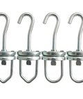 Beefy Heavy Duty Powder Coating Swivel Hooks Set With 360 Degree Ball Bearing Spinner And V And U Hooks, 250 LB Capacity, Steel Hangers For Painting Powder Coating And Spray Booths, 4 Pack, four hooks set
