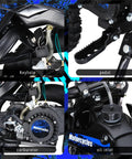 Awesome 50Cc Gas-Powered Kids Dirt Bike With 2-Stroke Engine Hits 35 Mph, showing keyhole, pedal, carburetor and oil inlet.