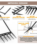 Beefed Up Broad Fork With Five Steel Tines Fifteen Inch Wide Garden Tool And Fifty Five Inch Tall Durable Handle Ergonomic U Shaped Tiller