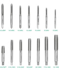 14 Piece SAE Tap And Drill Set For Quick Thread Cutting And Hole Making, Includes A DIYer Friendly Range Of Taps From 1/8 27 NPT Pipe To 3/8 24 NF