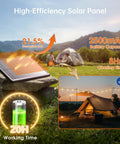 High-efficiency solar panel powers 35Ft Solar String Lights Outdoor With Remote And USB Port IP54 Waterproof 11 LED Shatterproof Bulbs