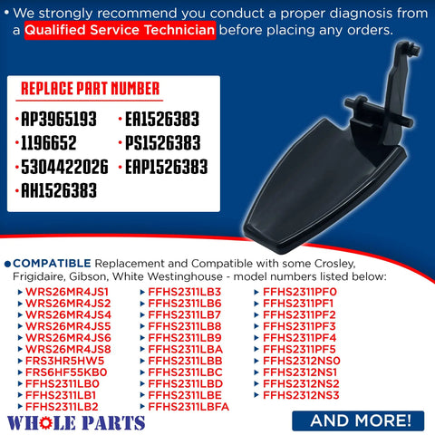 Fridge Water Dispenser Lever 241682003 Black Replacement Part For Westinghouse And Kenmore in packaging