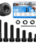 159Pcs M6 Black Oxide Carbon Steel Hex Socket Head Cap Screws Assortment Kit for home repairs and DIY projects