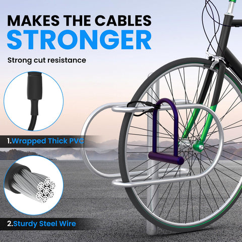 Heavy Duty Loop End Cable Wire Rope 5mm Stainless Steel Braided With PVC Coated Finish 12 Inch Length For Outdoor Use Tough As Nails