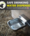 No Fuss Automatic Water Dispenser For Dogs And Livestock, 3 Liter Stainless Steel Faucet Bowl mounted for outdoor use.