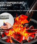 High Temp Grill Gasket Replacement For Large And XLarge Kamado Grills Self Adhesive No Fuss Fifteen Feet Long Seven Eighths Inch Wide One Eighth Inch Thick Leak Proof Seal For Big Green Egg Ovens And Smokers, shown over hot coals