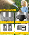 Child watering garden, 2 Pack 25mm Garden Hose Strainer Inline Filter Heavy Duty For Livewell Pumps And Sprayers Debris Catcher displayed