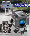 Reversible Electric Trailer Winch For Boats Up To 6000 Lbs with Dyneema Fiber Synthetic Rope and dual-mode features