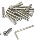 20 Pcs 5/16-18 By 2 Inch Stainless Steel 304 Hex Socket Flat Head Cap Screws Bolts For Furniture With Bright Finish And Allen Wrench.
