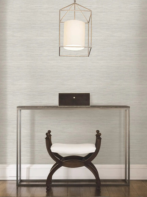 Room with Crossweave Peel And Stick String Wallpaper Gray Textured Real String Look Repositionable Wall Covering Easy To Remove