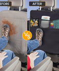 Backseat Car Seat Protector And Organizer Set Waterproof Kick Mats For Kids 2 Pack With Built In Storage Pockets installed view