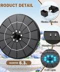Solar Bird Bath Fountain With Colorful Lights Auto Cycle 3.5W Outdoor Garden Water Feature 2200mAh Battery Quick Start.