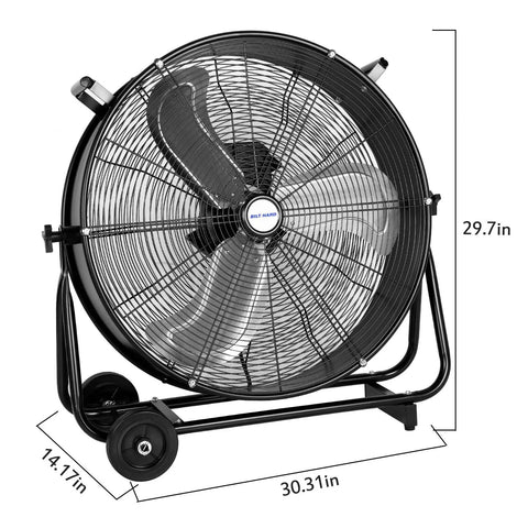 24 Inch Ultra Quiet Variable Speed High Velocity Drum Fan With Brushless DC Motor Delivers Beast Airflow Up To 7800 CFM for large spaces