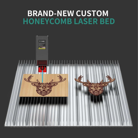 Puikos honeycomb laser bed 400x400 mm, metal work table for laser engraver - front view