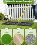 30 Inch Lawn Leveling Rake With 78 Inch Adjustable Steel Handle in use on grass and suitable for sand and gravel