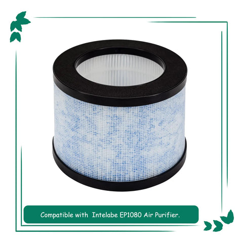 True HEPA Replacement Filter 2 Pack For AROEVE MK01 MK06 Air Purifier, shown compatible with Intelabe EP1080.