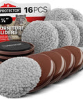 Move Heavy Furniture Without The Sweat Using These Versatile Furniture Sliders And Carpet Floor Glides With Thick Protective Socks That Guard Hardwoods While Making Awkward Relocations Totally Painless. 16 pack of 2.5-inch furniture sliders with soft gray tops.