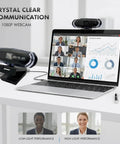4K Ultra HD Webcam With Stand And LED RGB Lighting, 95 Degree Wide Angle, Auto Focus, 1080P60FPS Video, USB 2.0 For Video Conferencing