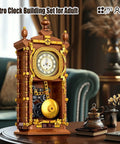 Pendulum Clock Building Blocks Kit For Adults And Kids, 751-Piece LEGO-Compatible Set With Real Clock Function displayed on desk