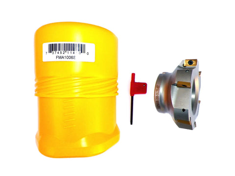 Beefy 4 Inch Face Shell Mill Cutter 90 Degree With 6 Flutes And APMT1604 Inserts Bore One And A Quarter Inch tool with packaging