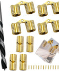 8 Pcs 8mm Solid Brass Hidden Barrel Hinges with Drill Bit and Screws, 180 Degree Concealed Hinges for Wooden Jewelry Boxes