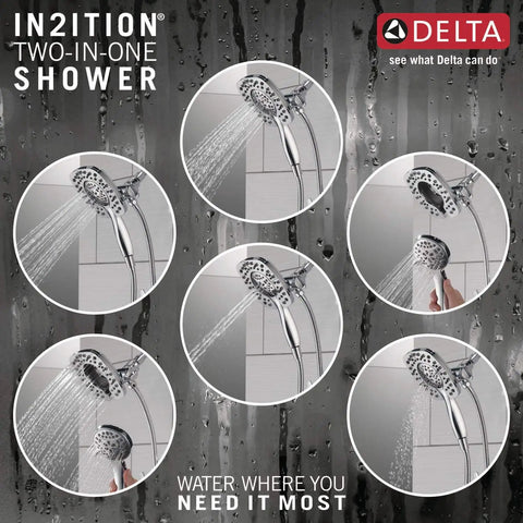Ashlyn 17 Series Dual Function Shower Trim Kit with 2 Spray Touch Clean In2ition 2-in-1 Handheld Shower Head and Hose