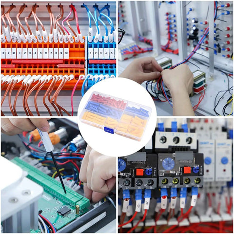 150 Pcs Electrical Butt Connectors Kit Insulated Butt Splice Crimp Wire Connectors Assorted Straight Wire Terminals for Automotive Wiring Built Tough Copper Core Terminals