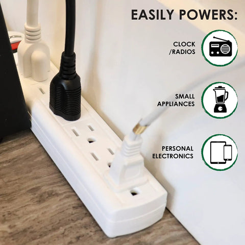 Long Reach 50 Foot 6 Outlet Surge Protector Power Strip With Lighted On And Off Switch 350 Joules 15 Amp 120 Volt 14 Gauge Wire Mounting Holes White Finish powering appliances