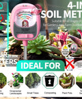 Go To All In One 4 In 1 Soil Test Kit With Moisture Meter pH Gauge Fertility And Sunlight Meter No Battery Required in garden