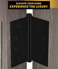 Heavy Duty Ball Bearing Door Hinges 4x4 Inch Set Of 3 Solid Brass Matte Black Flat Finish For Heavy Doors Smooth Operation