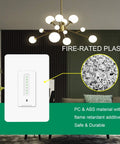 3 Way Smart Dimmer Switch 4 Pack With Trailing Edge Technology, showing fire-rated plastic in living room setting