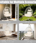 Chill Ready Egg Shaped Hammock Chair For Indoor And Outdoor Use With Removable Washable Cushion And Breathable Woven Design