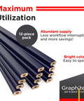 Rugged Graphite Carpenter Pencils That Leave Bold Tracks On Rough Lumber And Power Through Every Jobsite Grind With Hardcore Precision And No Sweat Durability For Woodwork in a 12-piece set.