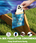 Waterproof Fitted Picnic Table Cover With Two Bench Covers And Elastic Edges Vinyl Rectangle Tablecloth for Camping Pocket Detail
