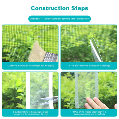 Steps to apply Heavy Duty Window Screen Repair Tape For Mosquito Screens Tents And Patio Nets Easy Peel And Stick Patch Kit