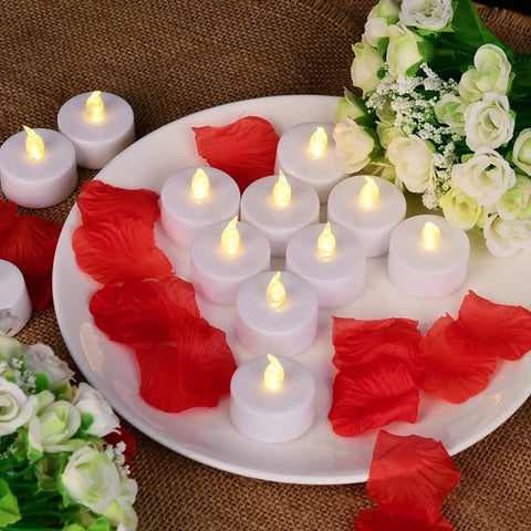 12 Pack Flameless Tea Lights LED Candles With Realistic Flicker And Cozy Warm Yellow Glow For Halloween Decor Pumpkin Centerpieces