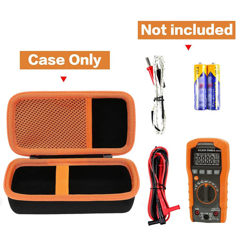 Rugged Protective Case For Klein Tools MM325 MM300 MM400 69355 69149P Electrical Test Kit With Digital Multimeter displayed with case open