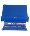 Rock Solid 6000 Lb Steel Scissor Lift Tilt Table 48 X 48 Inch Platform 460 Volt 3 Phase AC Power 40 Degree Tilt Angle Blue top view
