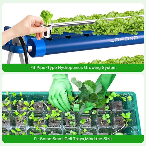 100 Pack Grow Sponges For Seed Starters Replacement Root Growth Sponges Pods Seed Starter Plugs For Hydroponic Indoor Garden Setup shown in use