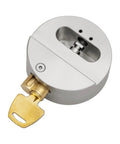 Stainless Steel Puck Lock Beefy Heavy Duty High Security Padlock With Hidden Shackle 2-7/8 Inch Wide Weatherproof Trailer Door Lock